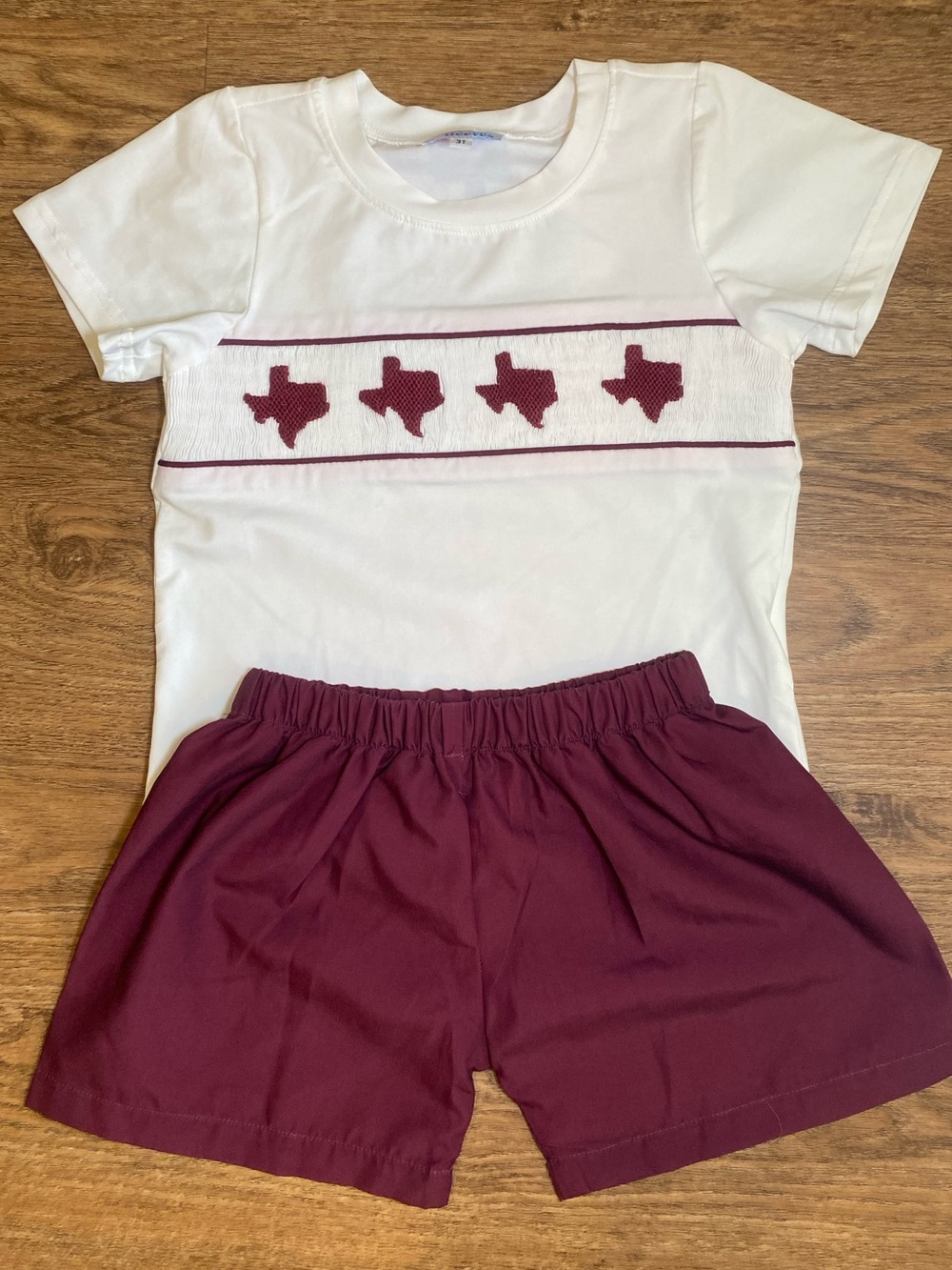 Ann Reeves Texas A&M smock shirt set, 3T
